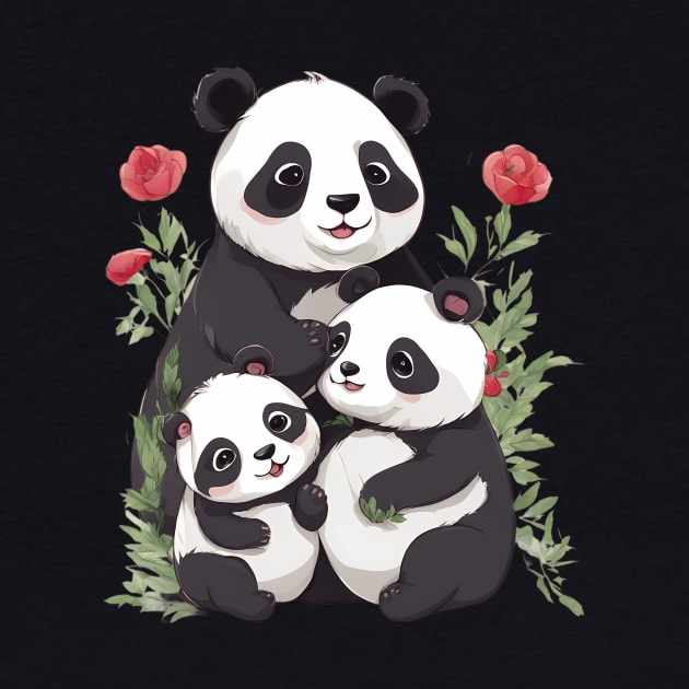 Panda Mum & Cubs by animegirlnft